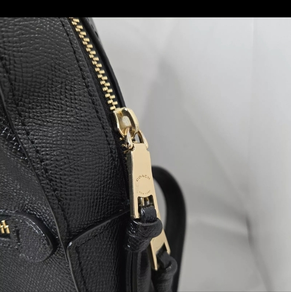COACH Black Pebble Textured Leather Backpack F76624. - Picture 5 of 11
